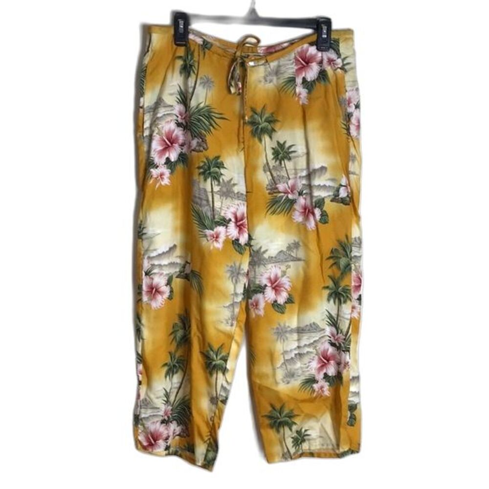 Hilo Hattie the Hawaiian original lightweight floral pants size medium girly